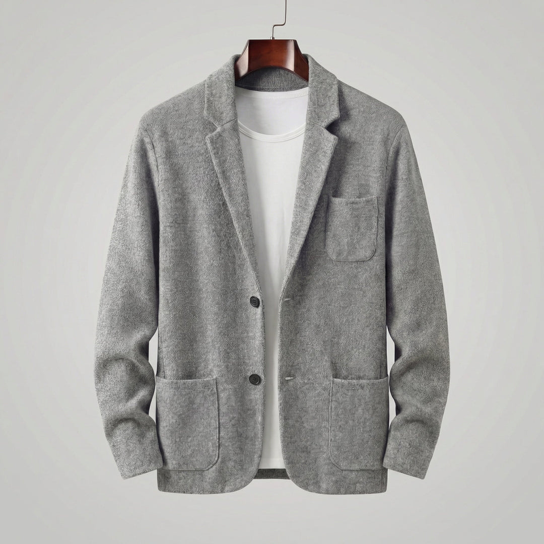 Casual Tailored Fit Jacket for Men with Lapel Collar