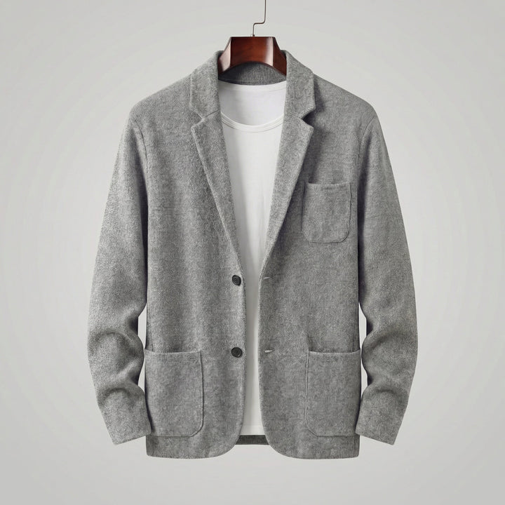 Casual Tailored Fit Jacket for Men with Lapel Collar