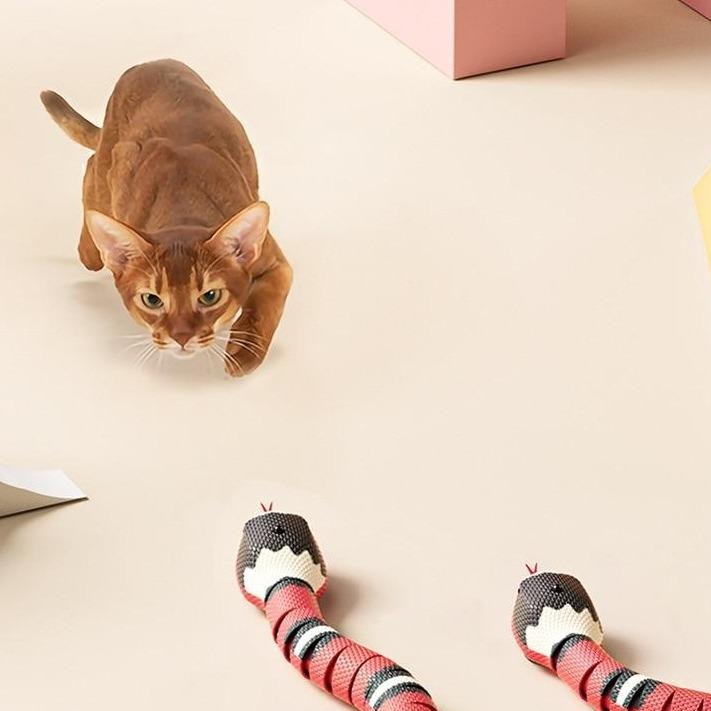 Interactive Wriggling Snake Cat Toy with USB Charging