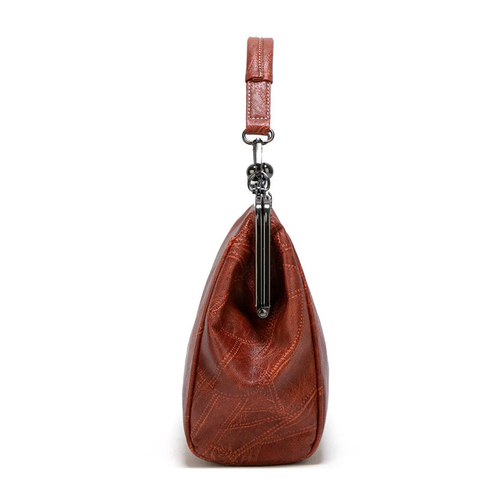 Vivienne – Vintage Kiss Lock Vegan Leather Shoulder Bag