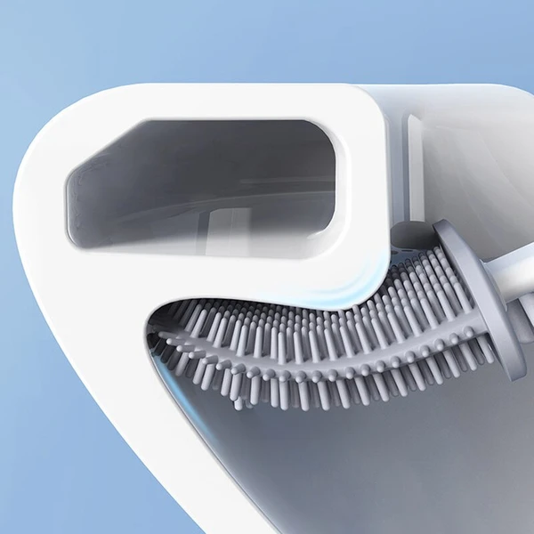 Premium Silicone Toilet Brush with Holder – Flexible Design for Easy Cleaning