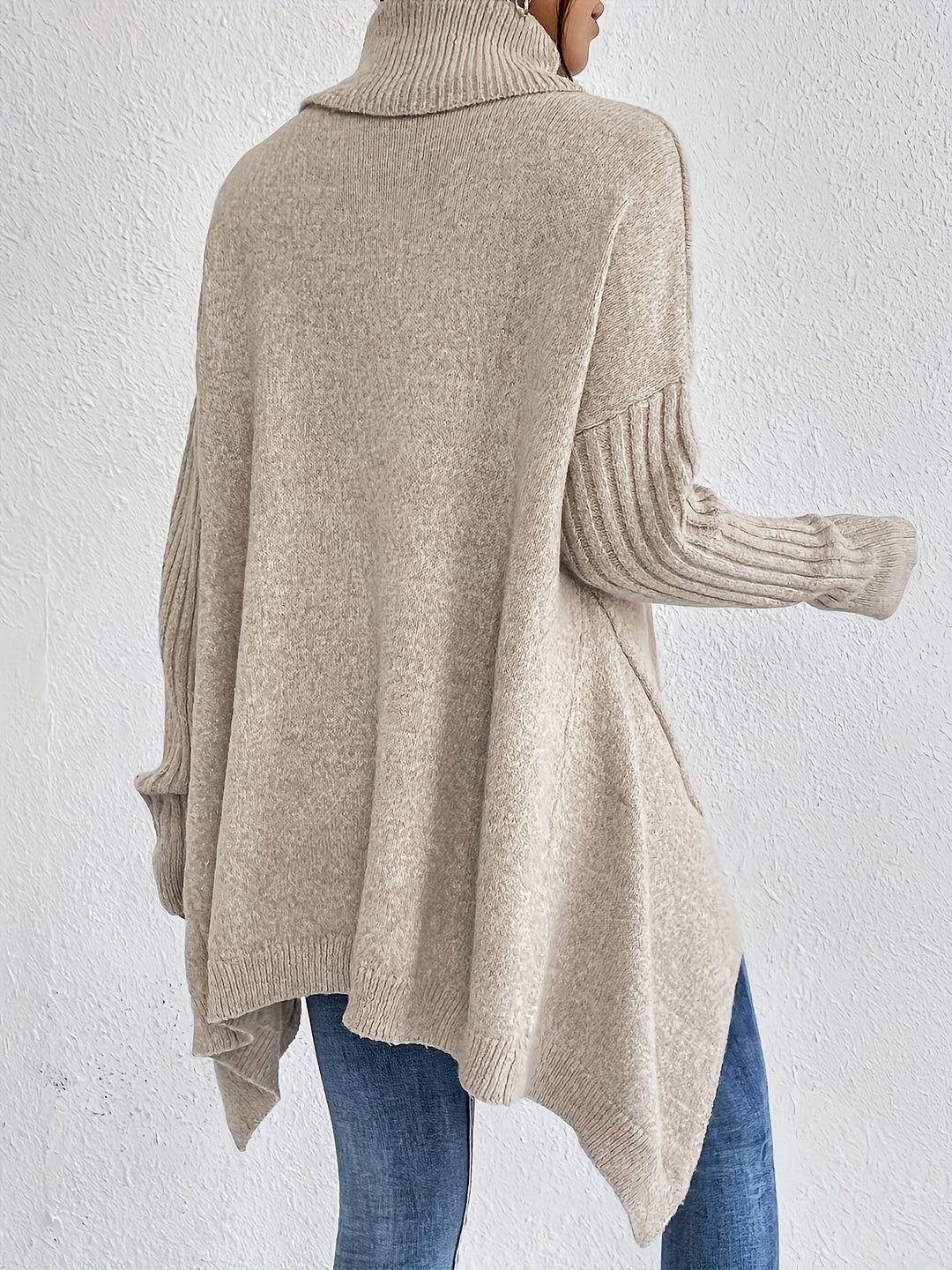 Celestia | Women's Oversized Turtleneck Sweater — Asymmetric Hem Knit Pullover in 5 Colors | Westmere