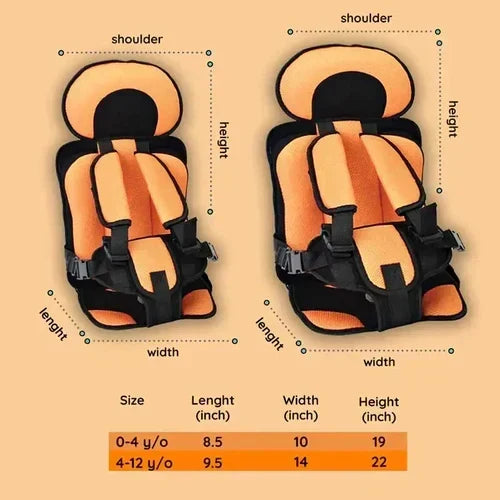 Compact Travel Booster Seat with Safety Harness - Portable & Foldable