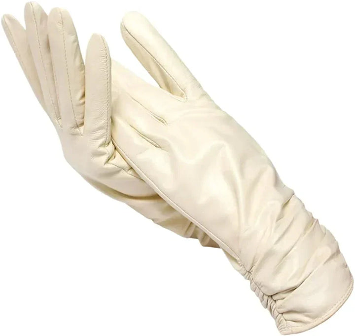 Premium Sheepskin Leather Women's Winter Gloves with Wool Lining