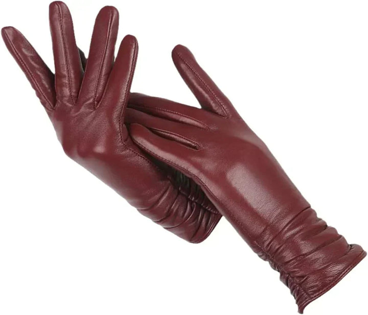 Premium Sheepskin Leather Women's Winter Gloves with Wool Lining