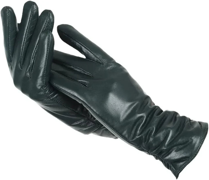 Premium Sheepskin Leather Women's Winter Gloves with Wool Lining