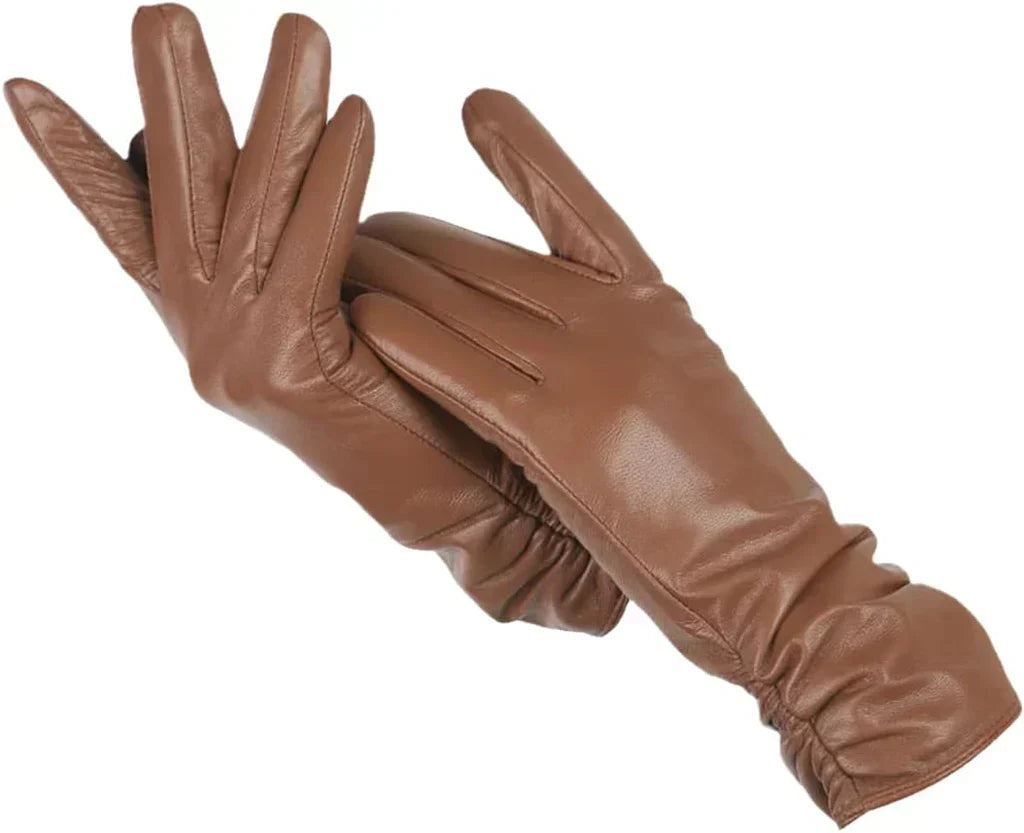 Premium Sheepskin Leather Women's Winter Gloves with Wool Lining
