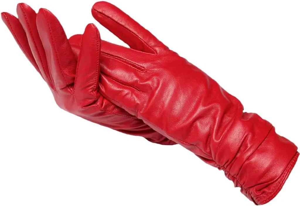 Premium Sheepskin Leather Women's Winter Gloves with Wool Lining