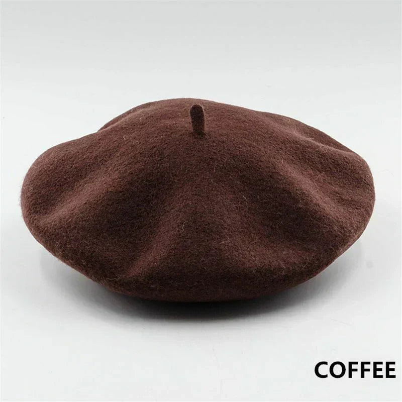 Premium Wool Beret - Classic Winter Hat in 12 Colors
