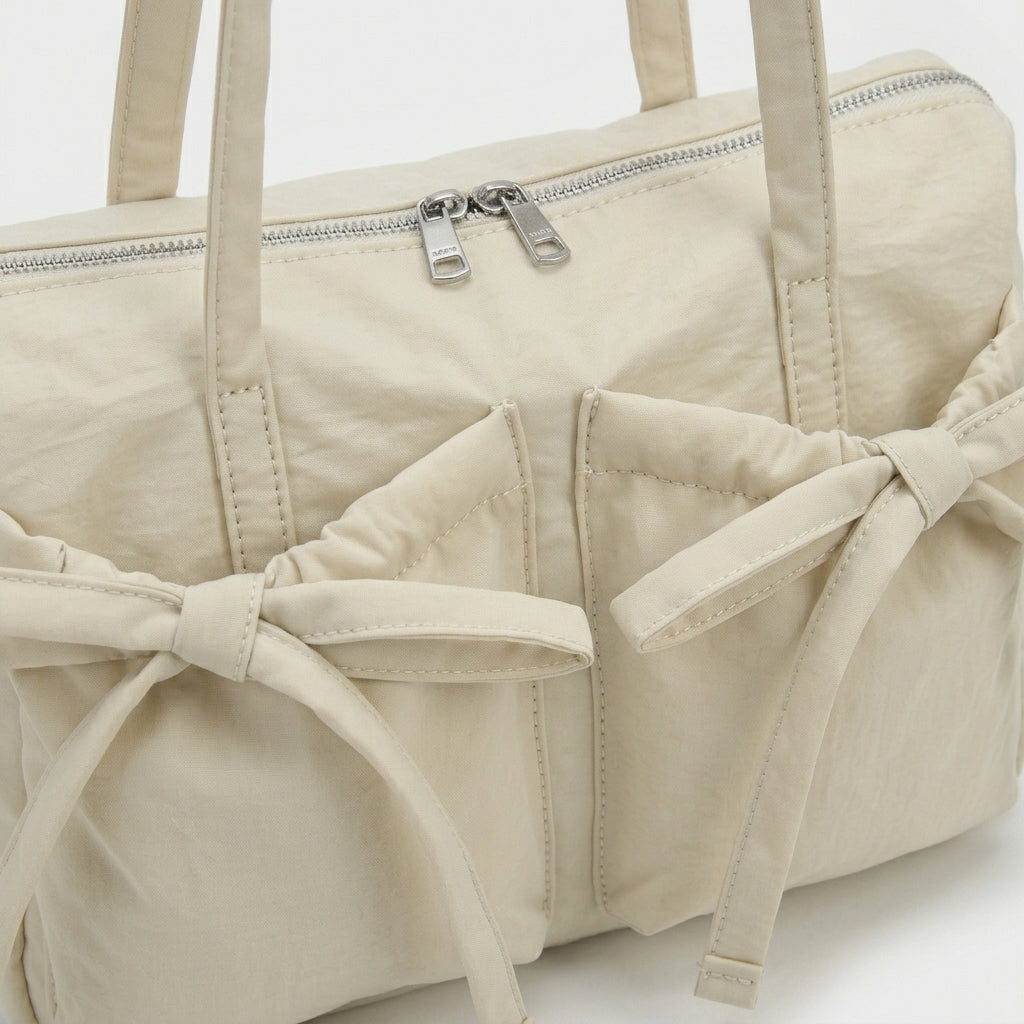 Bowie – Women's Nylon Tote Bag with Bow Detail