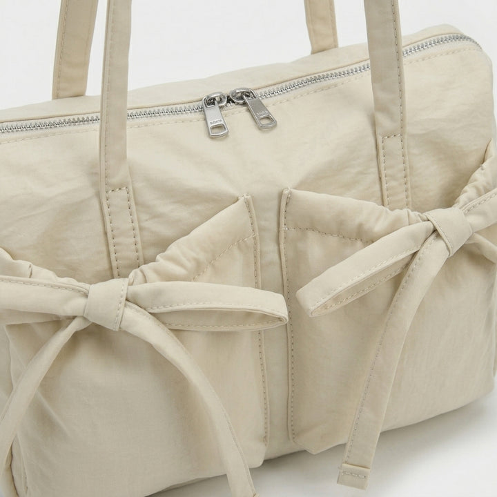 Bowie – Women's Nylon Tote Bag with Bow Detail