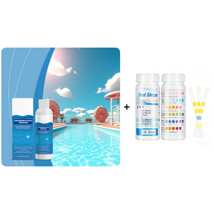 Pool Maintenance Liquid 100 ml Chlorine-Free for Crystal Clear Water and Algae Control | Suitable for Inflatable Pool Jacuzzi Hot Tub Bubble Bath | Sansoti