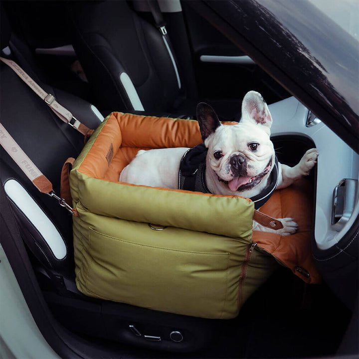 Premium Faux Leather Dog Car Seat Booster - Comfortable & Safe Travel