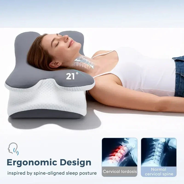 Premium Cooling Gel Memory Foam Neck Support Pillow for Travel and Home