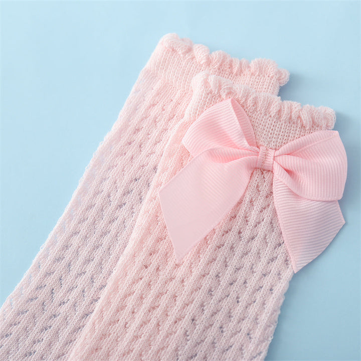 Bow-Accent Cotton Baby Socks for Infants & Toddlers