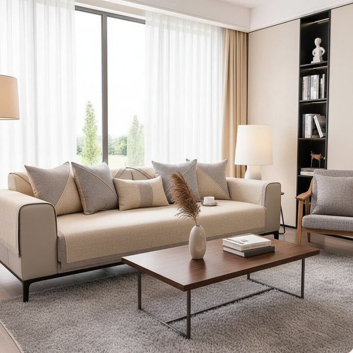 Premium Non-Slip Cotton-Linen Sofa Cover - Furniture Protector Throw