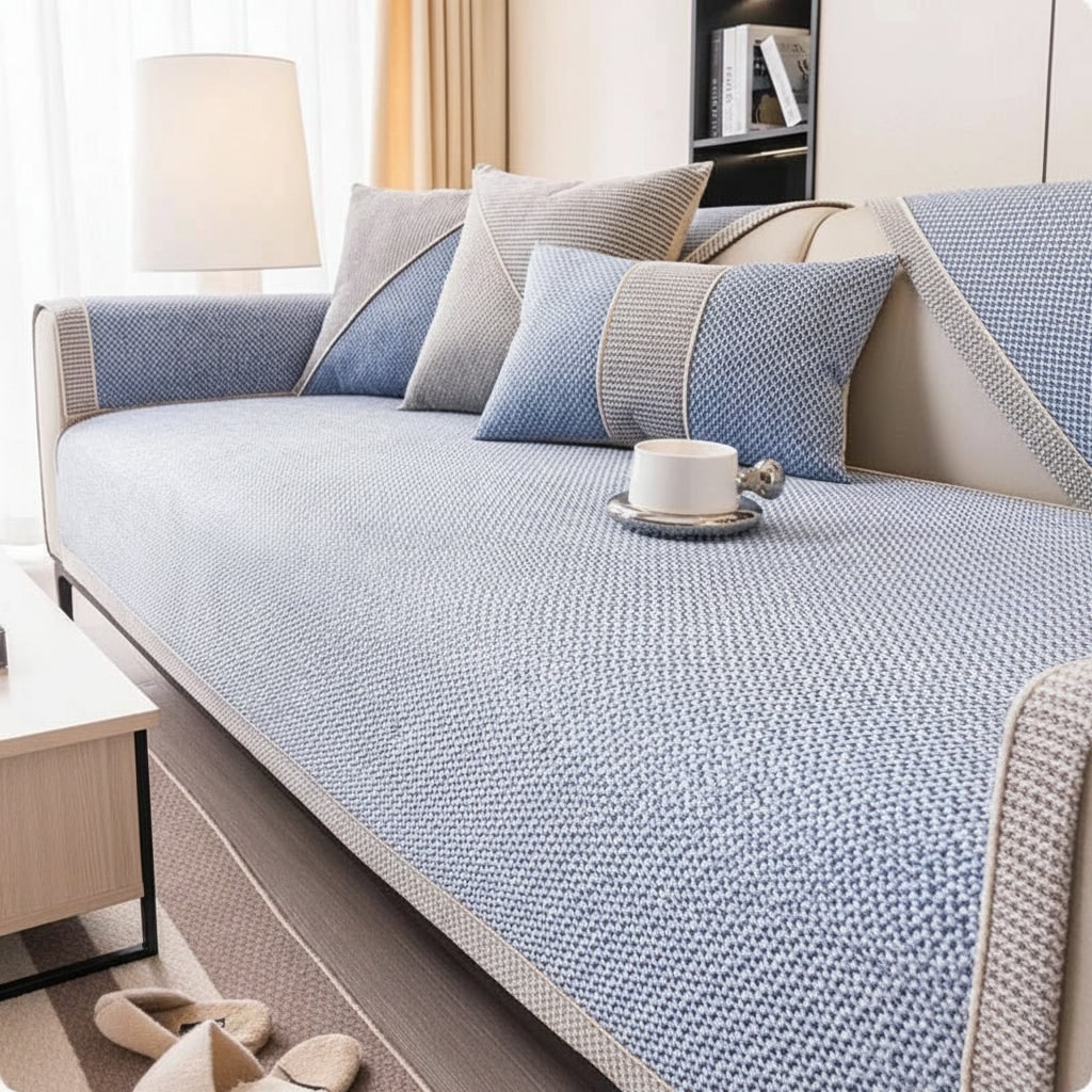 Premium Non-Slip Cotton-Linen Sofa Cover - Furniture Protector Throw