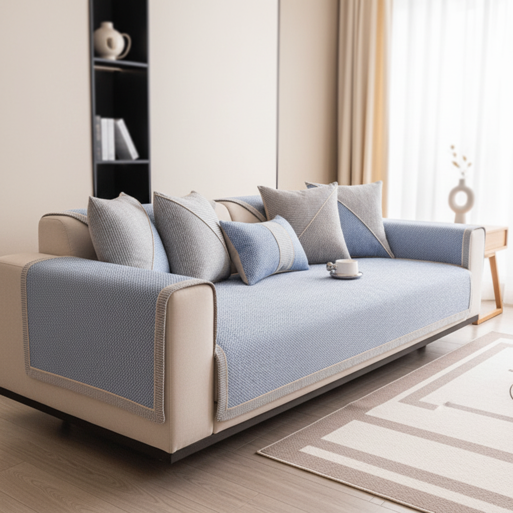 Premium Non-Slip Cotton-Linen Sofa Cover - Furniture Protector Throw