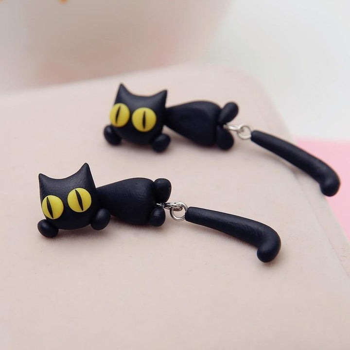 Feline Paw Print Stud Earrings - Cute Cat Lover Jewelry