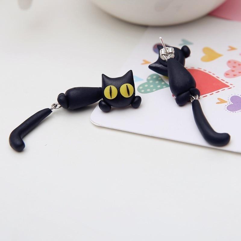 Feline Paw Print Stud Earrings - Cute Cat Lover Jewelry