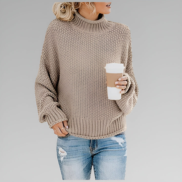 Cyrela | Women's Chunky Knit Turtleneck Sweater — Oversized Mock Neck Pullover in 9 Colors | Westmere