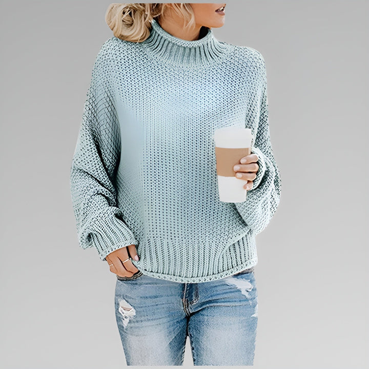 Cyrela | Women's Chunky Knit Turtleneck Sweater — Oversized Mock Neck Pullover in 9 Colors | Westmere