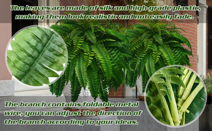 EverVerde UV-Resistant Artificial Boston Fern Set of 18