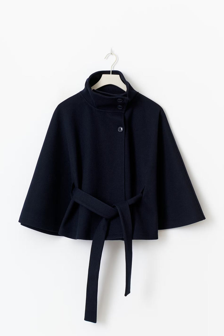 Cape Jas Dames Regular Fit High Collar Bow Belt Winter