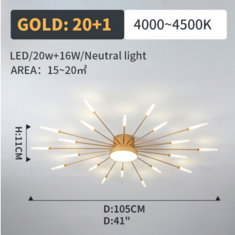 Wesley Modern Home Decoration Firework LED Ceiling Lamp