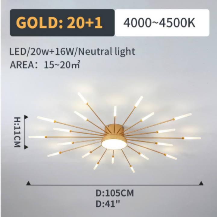 Wesley Modern Home Decoration Firework LED Ceiling Lamp