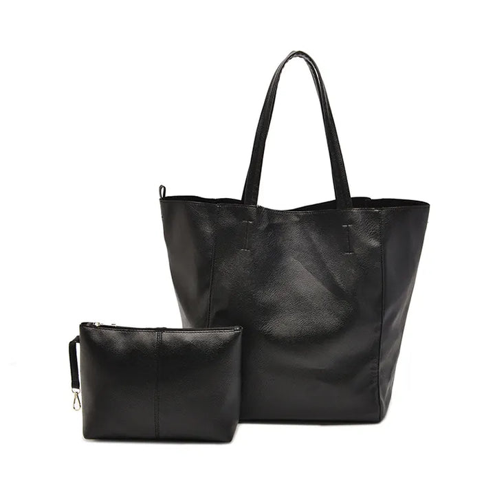 Haven – Large Vegan Cowhide Tote Bag with Pouch