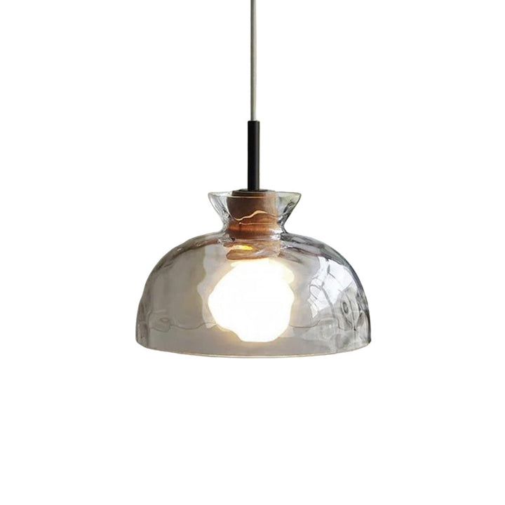 Vale Farmhouse Hammered Glass Dome Pendant Light