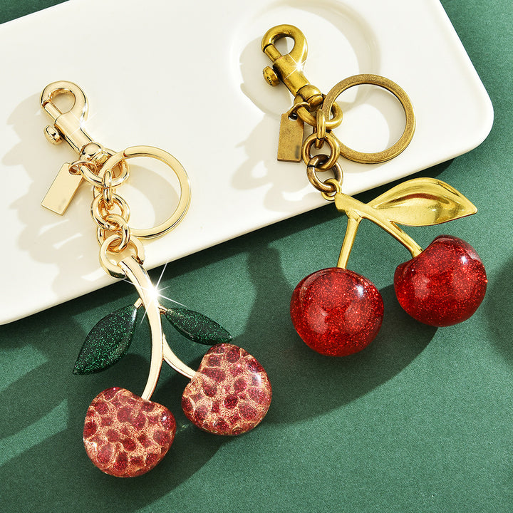 Luxe Cherry – Crystal Cherry Bag Charm Keychain