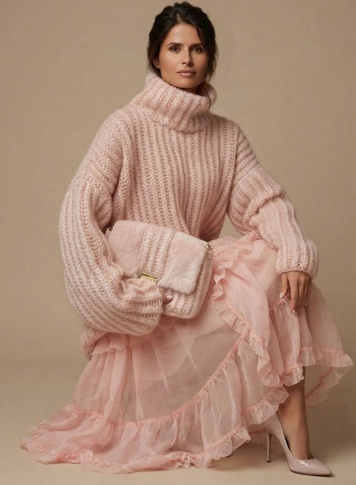 Charlotte | Womens Oversized Turtleneck Knit Sweater — Fluffy Warm in 3 Colors S–XL | Westmere