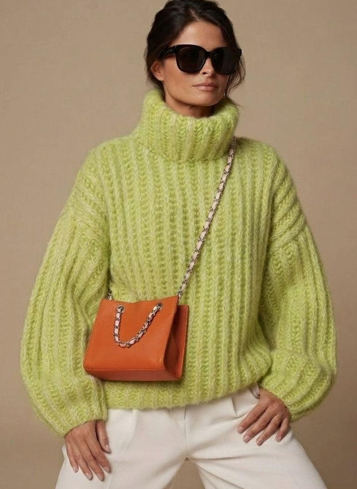 Charlotte | Womens Oversized Turtleneck Knit Sweater — Fluffy Warm in 3 Colors S–XL | Westmere
