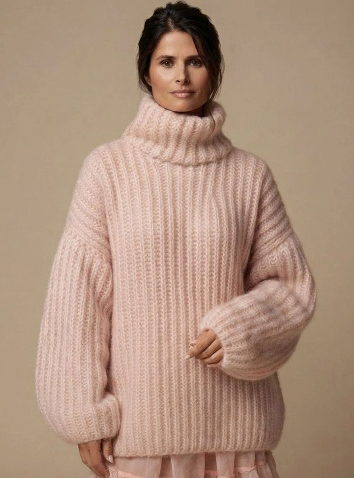 Charlotte | Womens Oversized Turtleneck Knit Sweater — Fluffy Warm in 3 Colors S–XL | Westmere