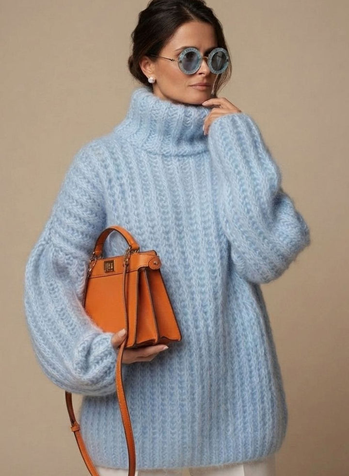 Charlotte | Womens Oversized Turtleneck Knit Sweater — Fluffy Warm in 3 Colors S–XL | Westmere