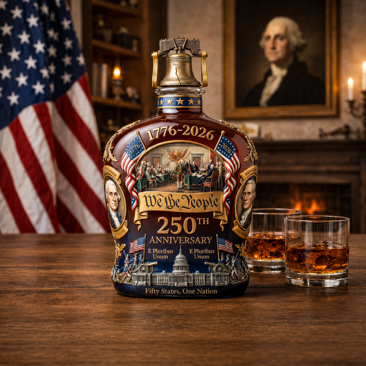 Premium Lead Crystal Whiskey Decanter Set with Stopper and Serving Glasses
