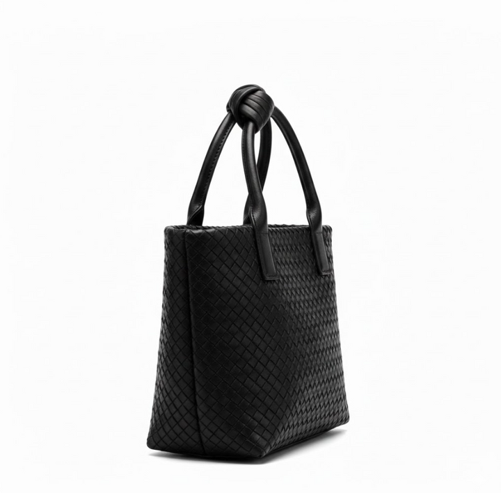 Kira – Women’s Woven Mini Handbag with Knotted Top Handle