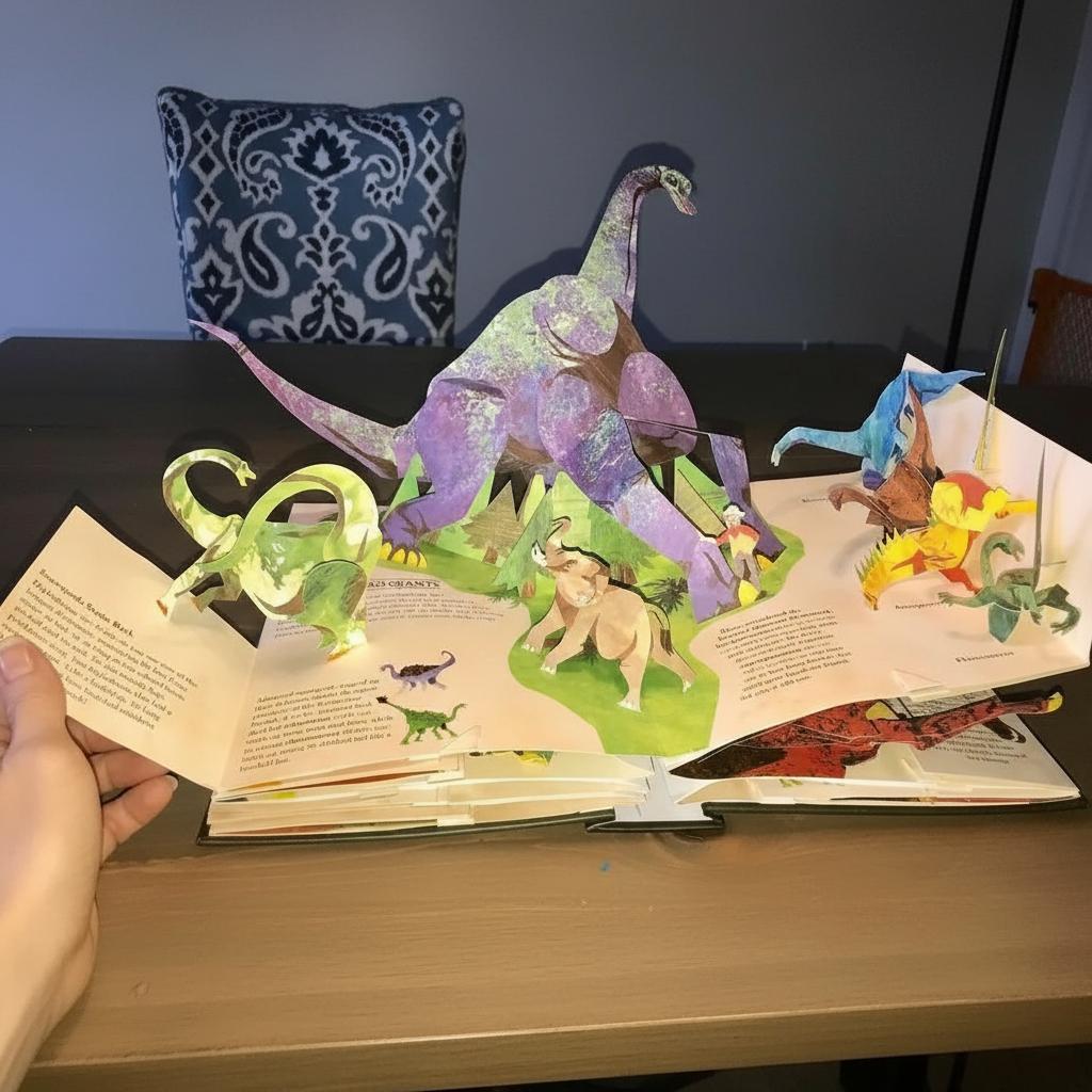 Prehistoric Explorer 3D Pop-Up Book - Interactive Dinosaur Adventure for Kids