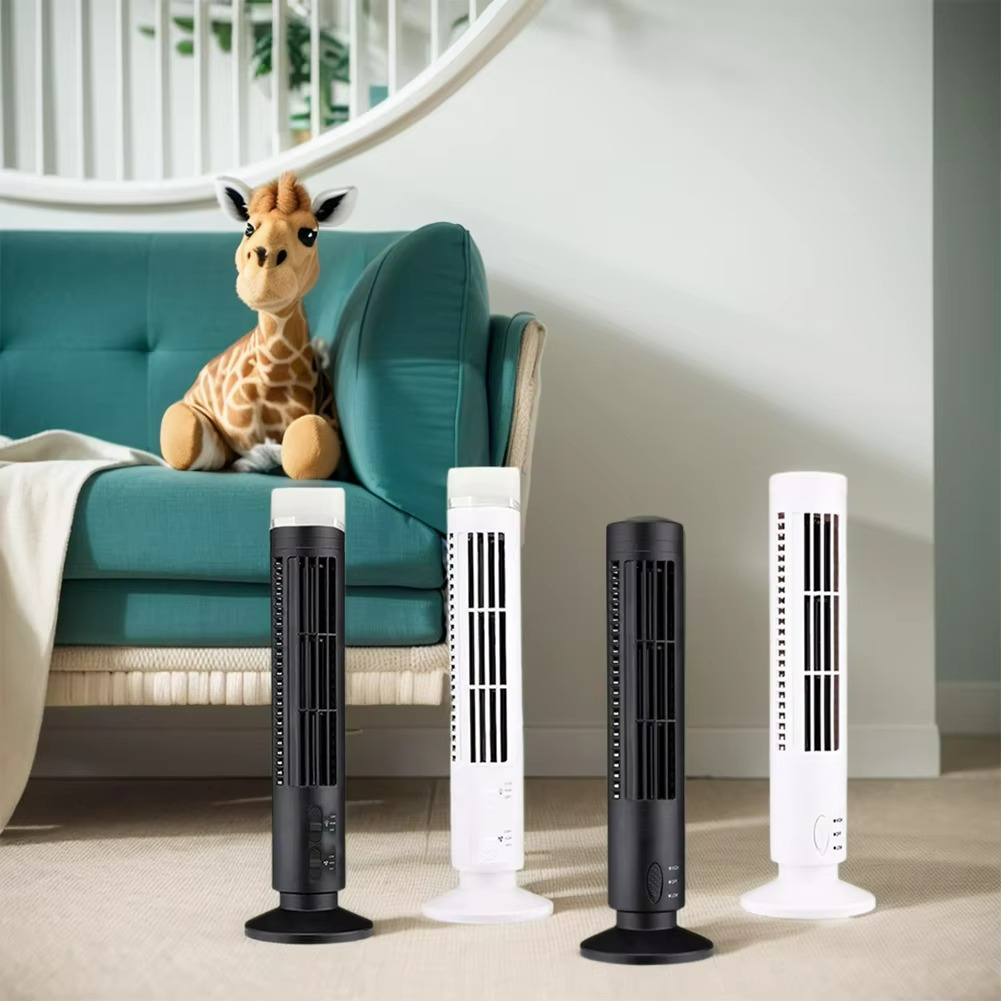 Compact Bladeless Tower Air Circulator | USB Powered Desktop Cooling