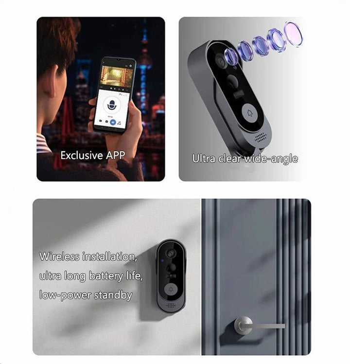 Smart Wireless Video Doorbell with Motion Detection and Night Vision