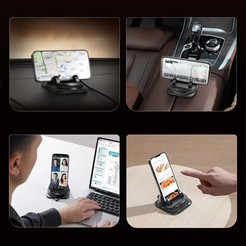 Universal 360 Degree Rotating Car Phone Mount - Dashboard & Air Vent Compatible