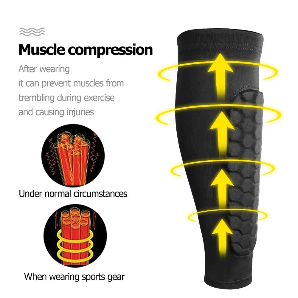 Honeycomb Compression Shin Guard – Premium Protection for Soccer and Sports