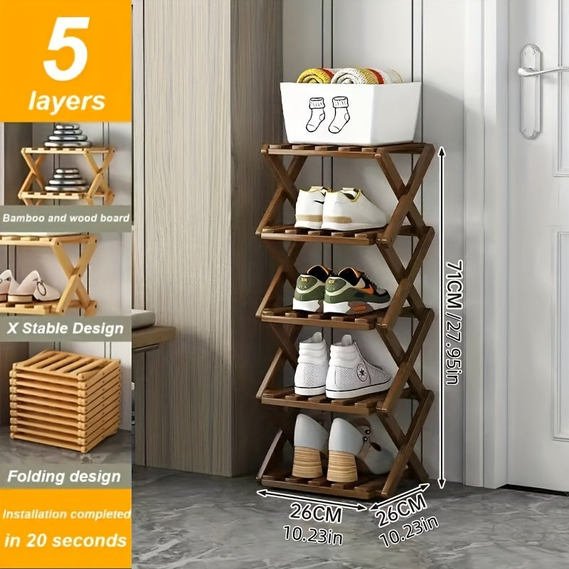 Smart Bamboo Shoe Rack – Compact and Practical for the Entryway