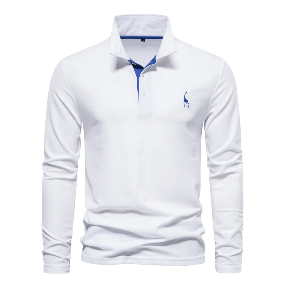 Men's Polo Shirt Button Neck Casual