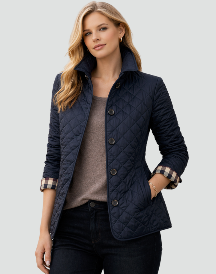 Mid-Season Jacket for Women Regular Fit Quilted with Collar and Buttons