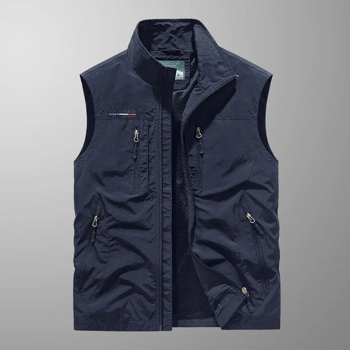 Men's Bodywarmer Zipper Stand Collar Outdoor Vest