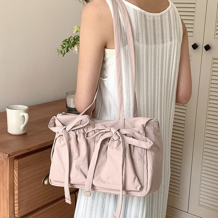 Bowie – Women's Nylon Tote Bag with Bow Detail