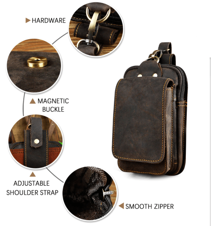 HideTrail Genuine Leather Waist Pack Belt Bag for Everyday Carry